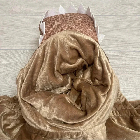 Jurassic World Brown Dinosaur Plush Head Wrap Kids Blanket size 48”Wx30”H - Picture 10 of 16
